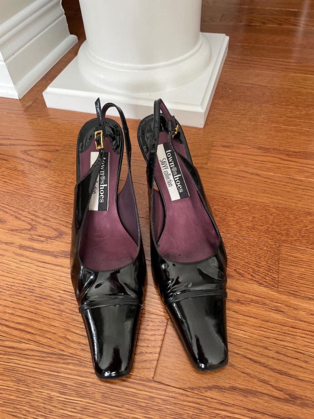 Black patent leather shoes